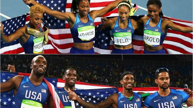 Río 2016: Estados Unidos dominó los relevos 4x400m masculino y femenino