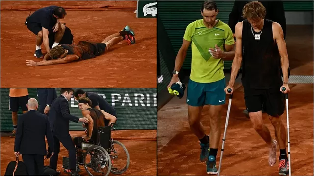Roland Garros: Rafael Nadal a la final tras el abandono por lesión de Alexander Zverev