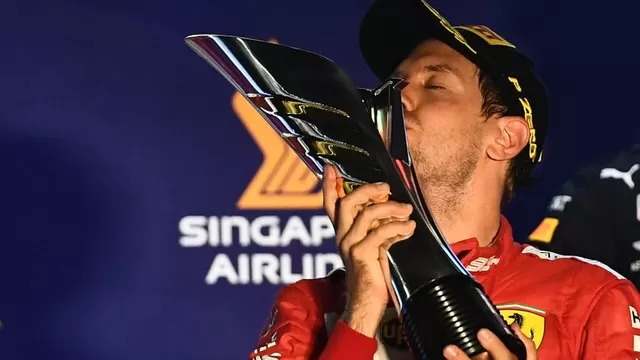 Vettel ganó en Singapur y puso fin a una larga sequía de victorias | Foto: AFP.