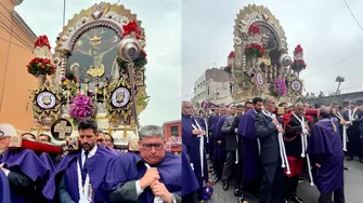 Stefano Peschiera cumplió su deseo de portar en sus hombros al Señor de los Milagros. | Video: IG.