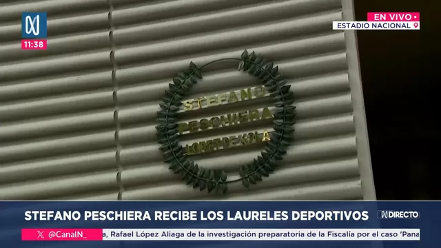 Stefano Peschiera recibe los Laureles Deportivos en el Nacional. | Foto y Video: Canal N