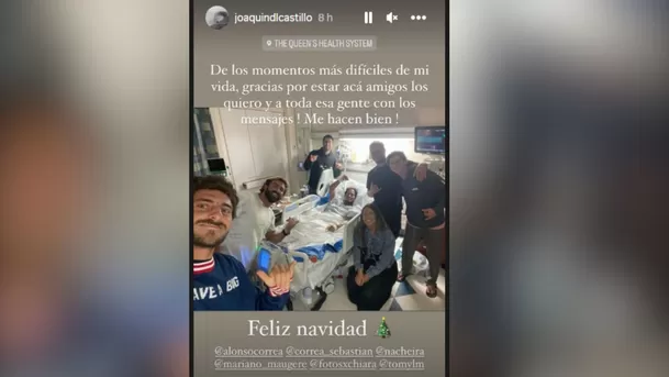 Publicación de Joaquín del Castillo en el hospital de Queens mientras espera ser operado / Instagram: joaquindlcastillo