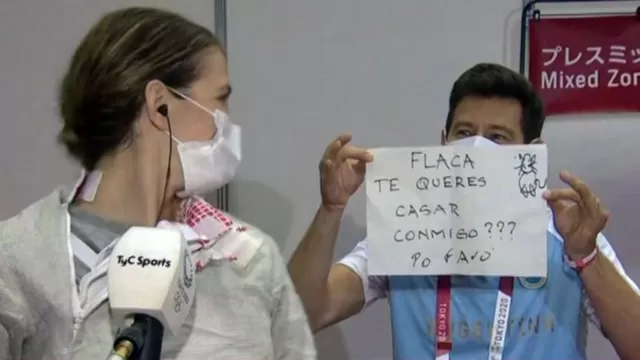 Tokio 2020: Esgrimista argentina olvidó eliminación con sorpresivo pedido de matrimonio