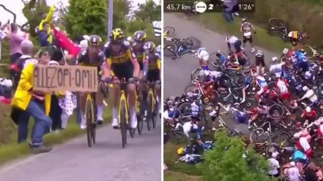 Muchos lo catalogan como el peor accidente del Tour de Francia. | Video: Twitter