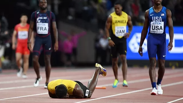 Bolt no pudo completar la final de la posta 4x100. Foto: AFPF-foto-6