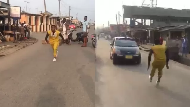 Video viral: Intentó saltar sobre un auto en movimiento y el resultado fue desastroso