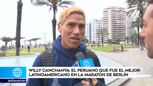 Wily Canchanya fue el mejor atleta latinoamericano en cruzar la meta (Video: América TV).