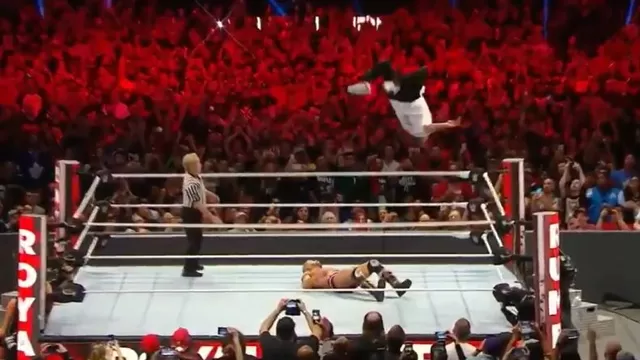 Royal Rumble 2019: Shane McMahon le arrebató el título a &#39;The Bar&#39; con este brutal salto