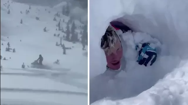 YouTube: Joven es enterrado por avalancha de nieve, sobrevive y logra rescatar a su hermano