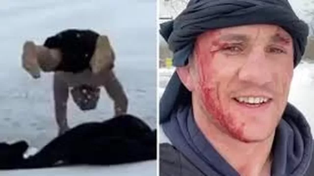 YouTube: Peleador de UFC se tiró de cabeza a un lago congelado y acabó con el hospital