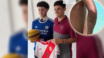 Alexander Robertson posó con la camiseta de la selección peruana