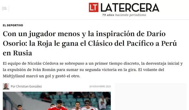 Reacción de La Tercera tras el Chile vs Perú Reacción de La Tercera tras el Chile vs Perú