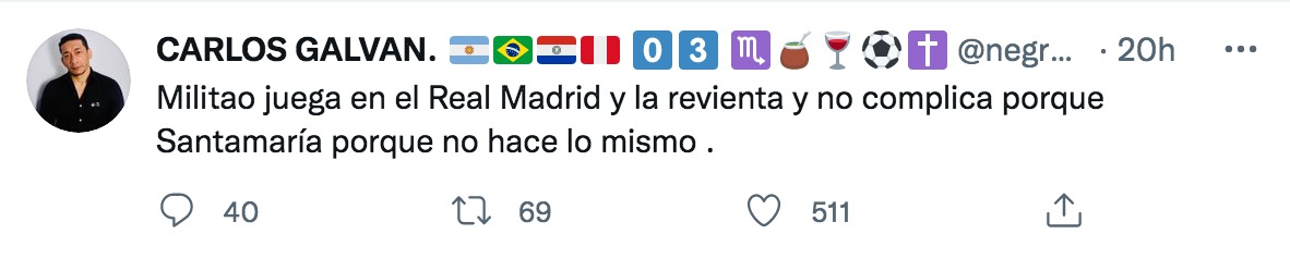 Este es el tuit de Carlos Galván.