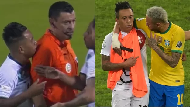 Christian Cueva se reencontró con el árbitro chileno Roberto Tobar