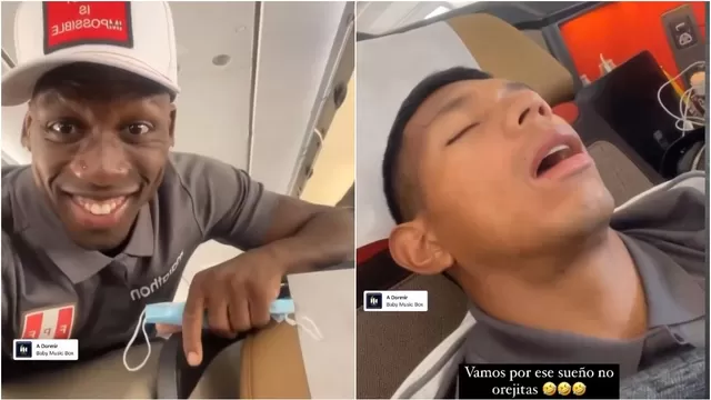 Edison Flores subió al avión, se quedó dormido y Luis Advíncula lo grabó