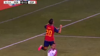 Pedri convirtió el 2-0 de España sobre Perú / Foto: América Deportes