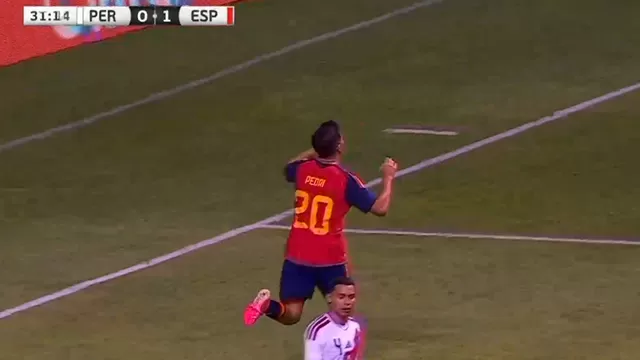 Pedri convirtió el 2-0 de España sobre Perú / Foto: América Deportes