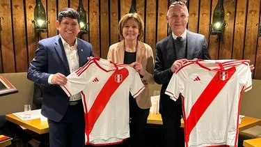 Los presidentes de las federaciones peruana y alemana se encontraron previo al encuentro amistoso / Foto: FPF