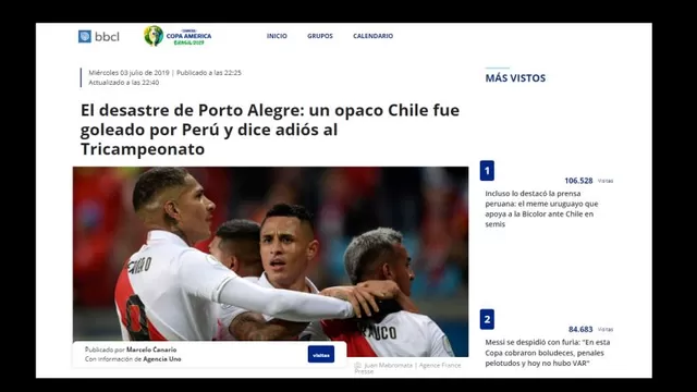 Perú goleó 3-0 a Chile en la Copa América y así reaccionó la prensa mapochina-foto-3
