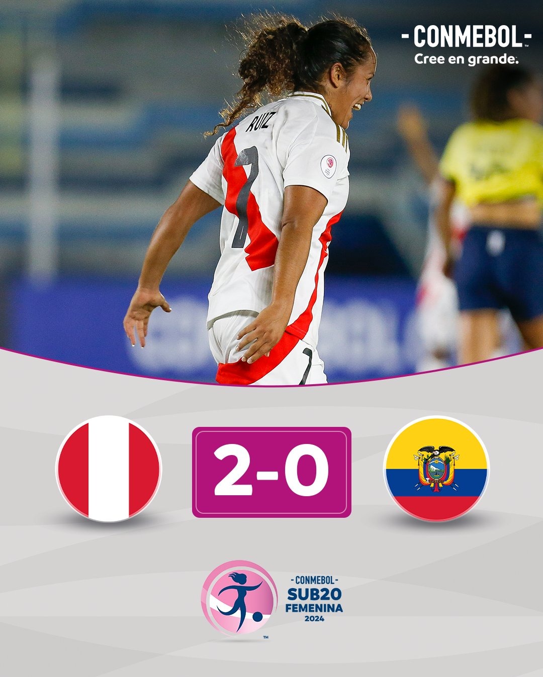 Perú 2-0 Ecuador. | Fuente: CONMEBOL