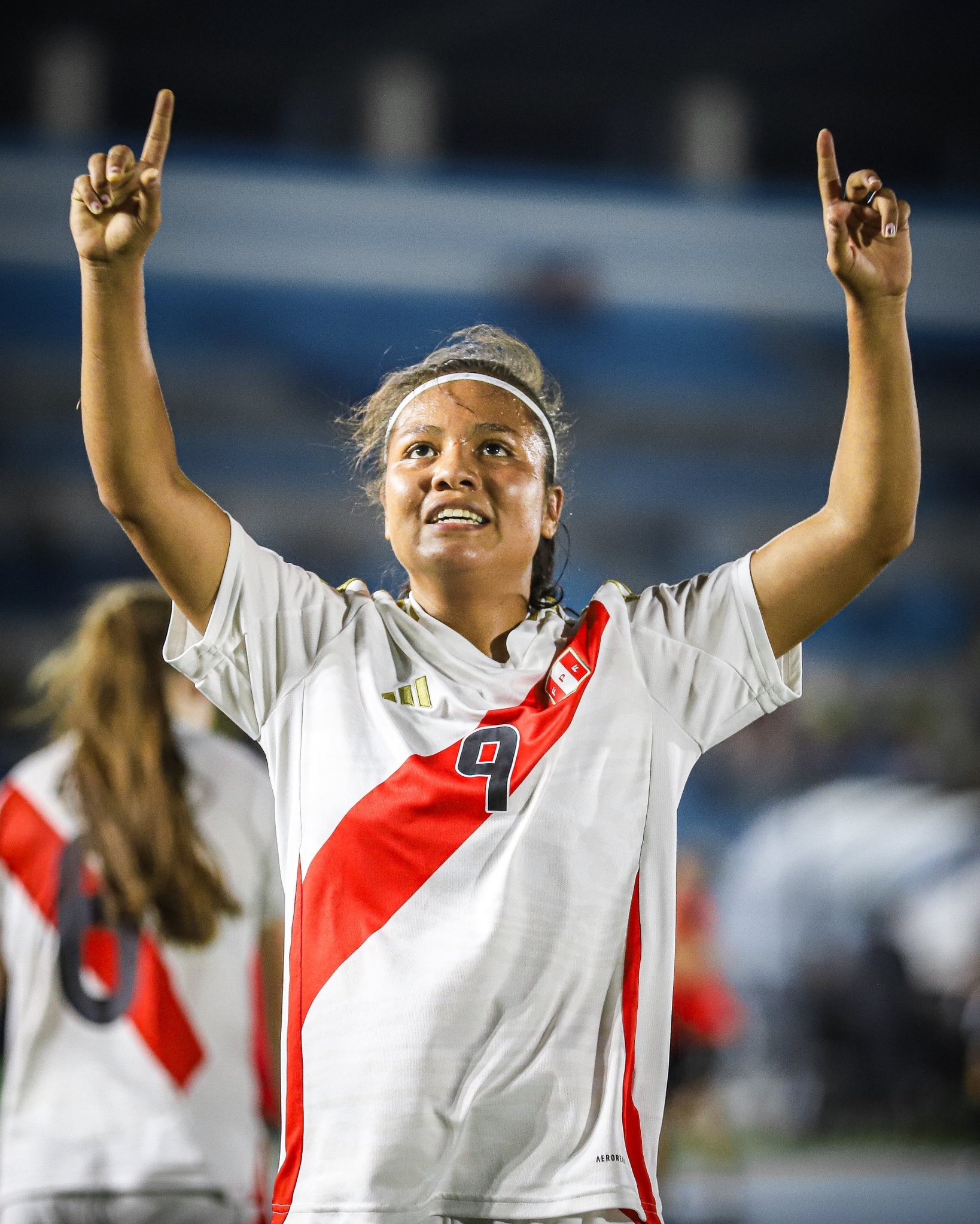 Linda Espinoza anotó el 2-0 ante Ecuador. | Fuente: @SeleccionPeru
