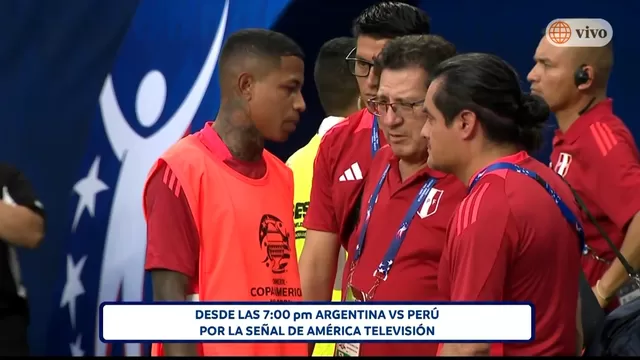 Andy Polo se sintió en el calentamiento previo al Perú vs Argentina. | Video y foto: América TV