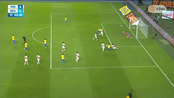 Pedro Gallese inmenso le sacó el gol a Neymar. | Foto: América TV