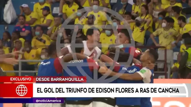 Perú vs. Colombia: El gol del triunfo de Edison Flores a ras de cancha