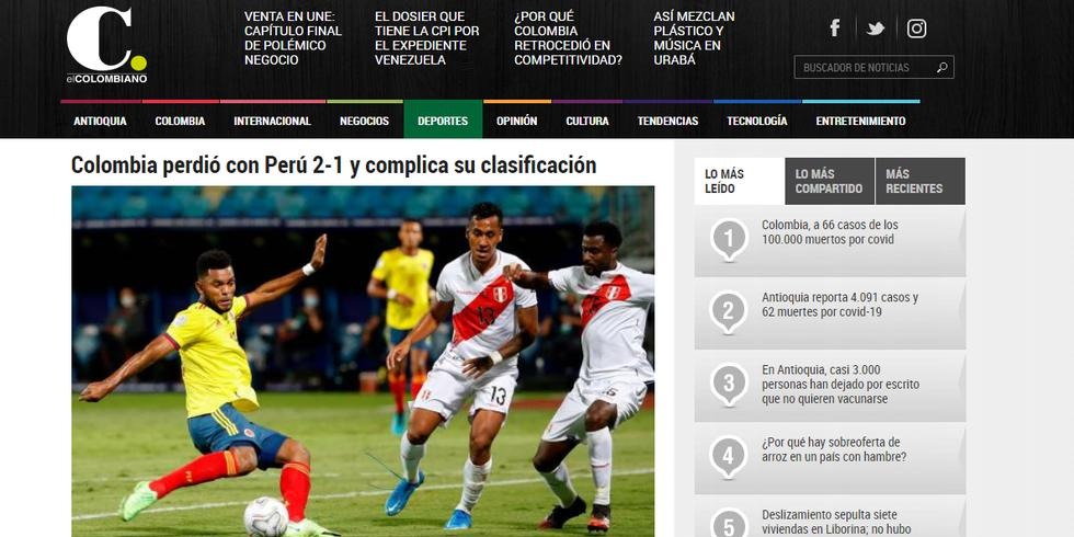 La reacción de la prensa internacional tras el triunfo 2-1 de Perú sobre Colombia.