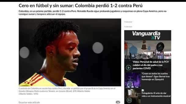 La reacción de la prensa internacional tras el triunfo 2-1 de Perú sobre Colombia.