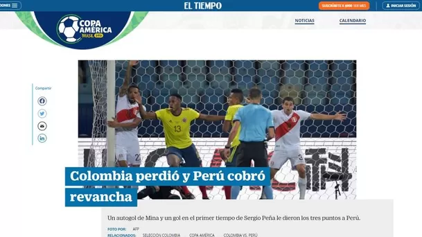 La reacción de la prensa internacional tras el triunfo 2-1 de Perú sobre Colombia.