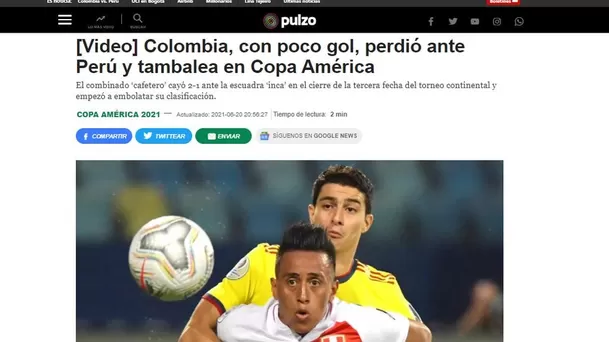 La reacción de la prensa internacional tras el triunfo 2-1 de Perú sobre Colombia.