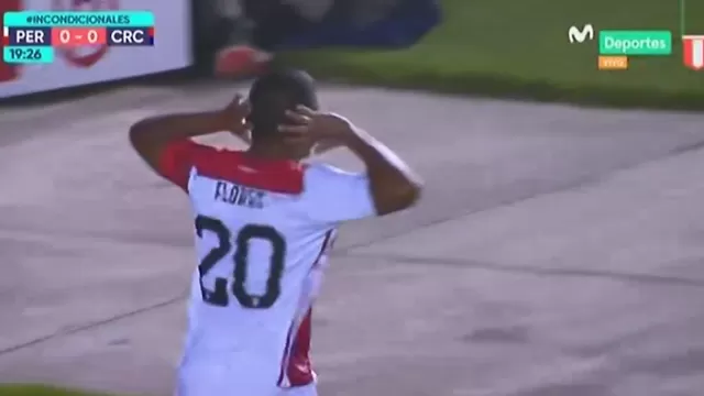 Edison Flores marc&amp;oacute; su gol n&amp;uacute;mero 11 con la selecci&amp;oacute;n peruana | Foto: Captura Movistar Deportes.