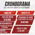 Perú vs Ecuador: El itinerario de cara al duelo en Quito