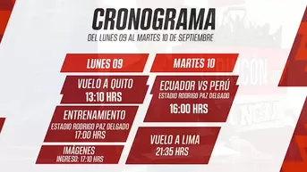 Perú vs Ecuador: El itinerario de cara al duelo en Quito