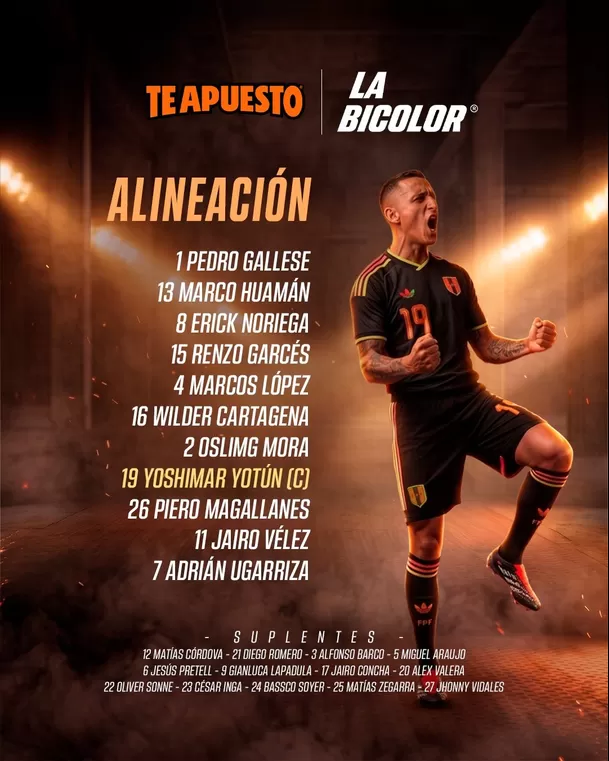 Alineación de Perú vs México por amistoso internacional / Foto: X La Bicolor Alineación de Perú vs México por amistoso internacional / Foto: X La Bicolor