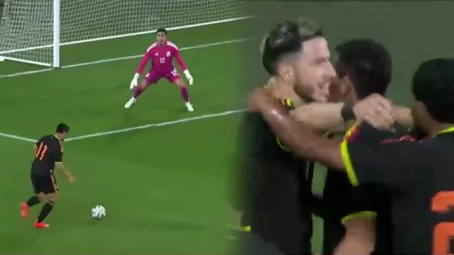 Jairo Vélez robó un balón en ataque y colocó el 1-0 de Perú vs México, luego de una gran definición / Fuente: América TV