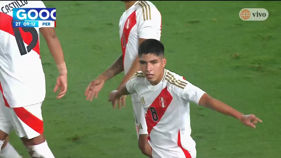 Quispe apareció para anotar el tercero de Perú en el partido. | Foto: América TV