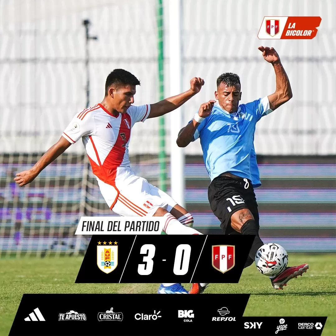 Resultado del último encuentro disputado por la Selección Peruana Sub.23 /Foto: La Bicolor