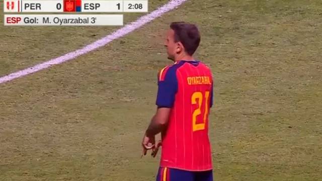 Oyarzabal anotó el 1-0 de España sobre Perú / Foto: América TV