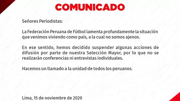 Este es el comunicado que emitió la FPF.