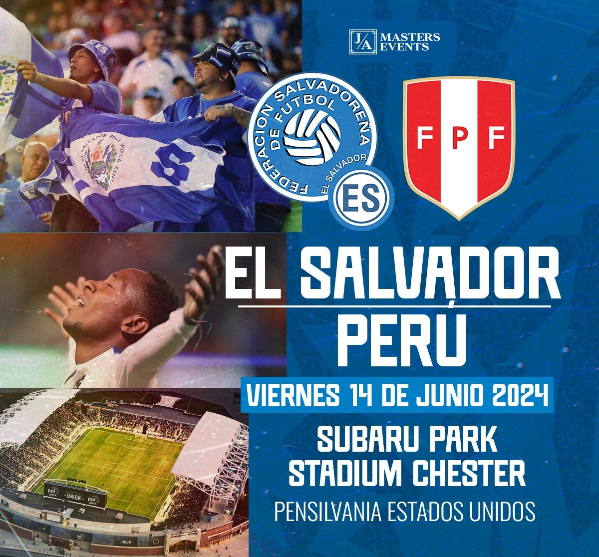 Perú vs. El Salvador en Filadelfia. | Fuente: @fesfut_sv