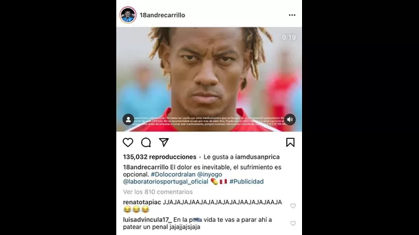 Épica &#39;troleada&#39; de Luis Advíncula a André Carrillo en Instagram.