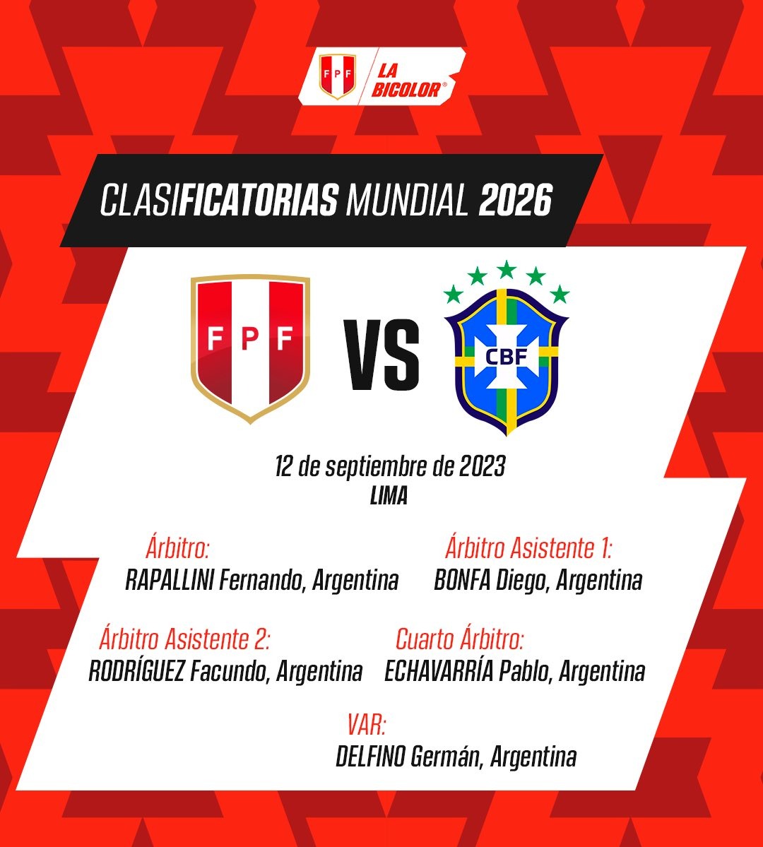 Árbitros Perú vs. Brasil. | Foto: Selección peruana.
