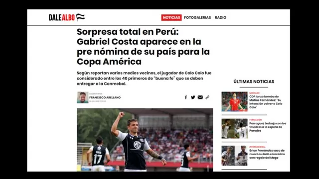 La reaccion&amp;oacute; de la prensa chilena ante el llamado de Gabriel Costa.-foto-2
