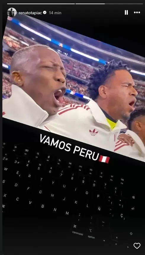 Mensaje de Renato Tapia durante el Perú vs Chile por Copa América / Instagram