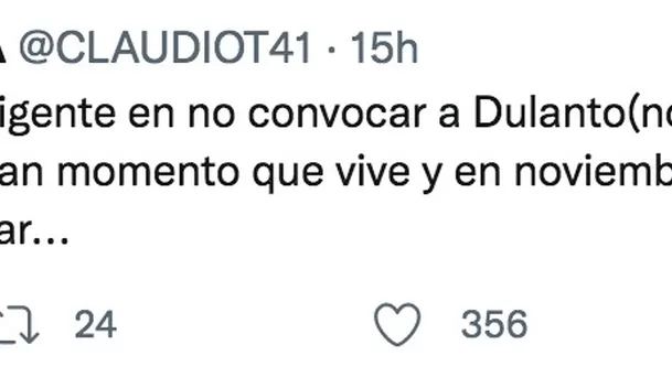 El mensaje de Claudio Techera en Twitter.