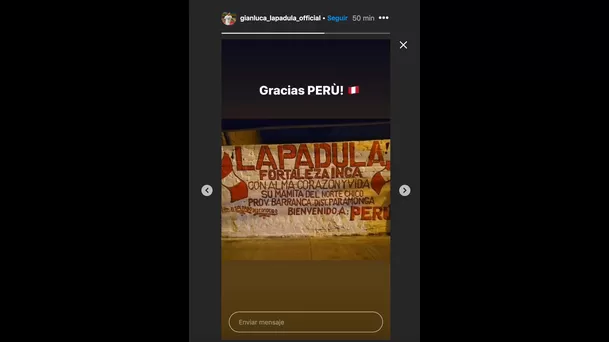 Aquí el mensaje de Gianluca Lapadula en Instagram.