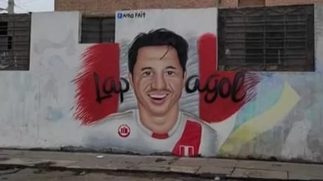 Selección peruana: Gianluca Lapadula fue retratado en un mural por la barra &#39;Huacho Blanquirrojo&#39;