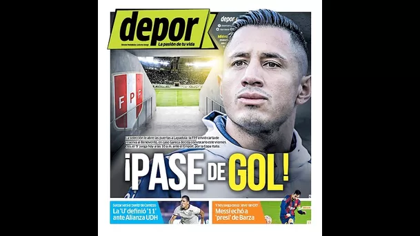 Lapadula sigue acaparando portadas en diarios deportivos peruanos.